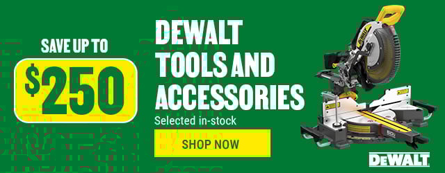 Save up to $250 on DeWalt tools and accessories