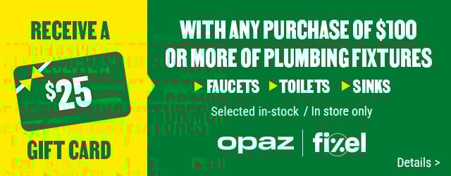 Receive a $25 gift card with any purchase of $100 or more of plumbing fixtures - BMR
