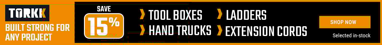 Save 15% on Torkk tools