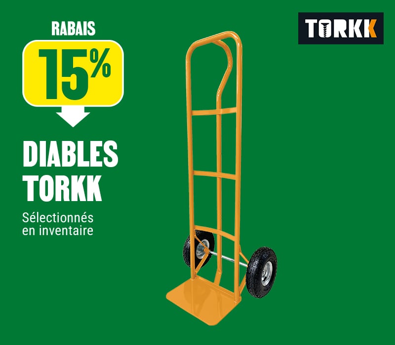 15% de rabais sur les diables Torkk chez BMR