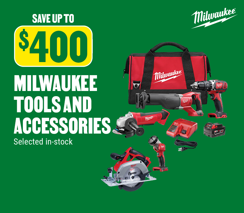 Save up to $400 on Milwaukee tools and accessories