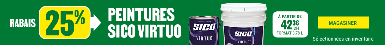 25% de rabais sur les peintures Sico Virtuo