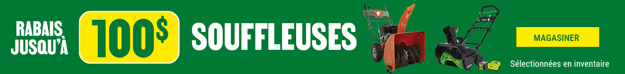 Jusqu'&agrave; 100$ de rabais sur les souffleuses chez BMR