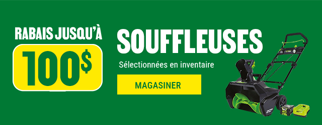 Jusqu'&agrave; 100$ de rabais sur les souffleuses chez BMR