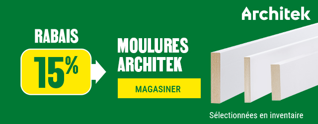 15% de rabais sur les moulures Architek - BMR