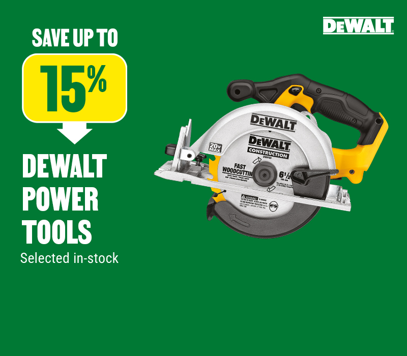 Save up to 15% on Dewalt Power Tools - BMR