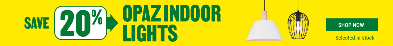 Save 20% on Opaz indoor lights