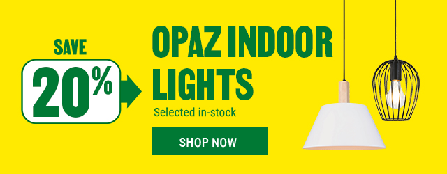 Save 20% on Opaz indoor lights