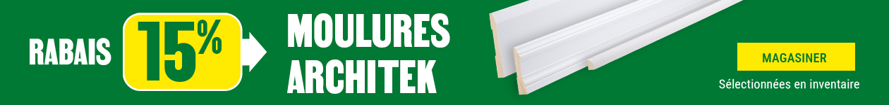 15% de rabais sur les moulures Architek