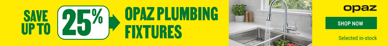 Save up to 25% on Opaz plumbing fixtures