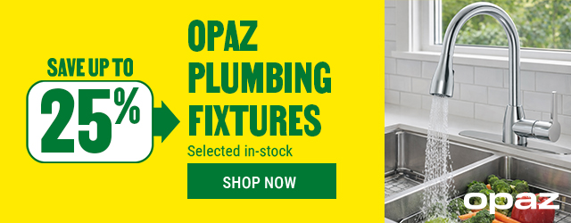 Save up to 25% on Opaz plumbing fixtures