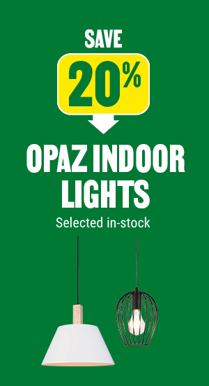 Save 20% on Opaz indoor lights