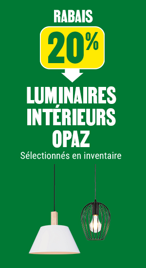 20% de rabais sur les luminaires int&eacute;rieurs Opaz
