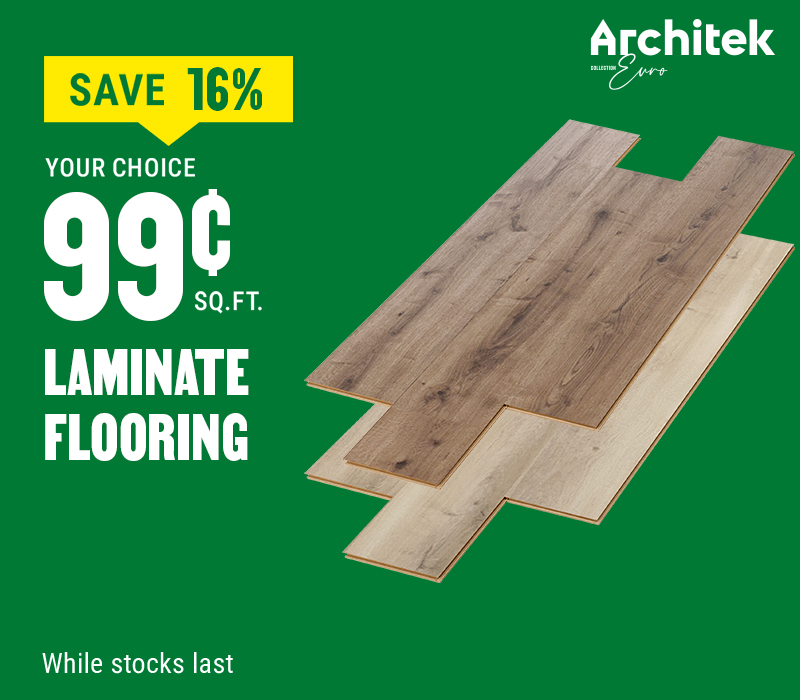 Laminate flooring at 99 cents by square feet