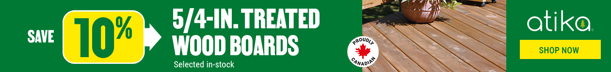 Save 10% on 5/4 inches treated wood boards - BMR