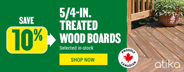 Save 10% on 5/4 inches treated wood boards - BMR