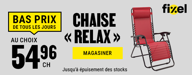 Chaise Relax &agrave; partir de 54,96$