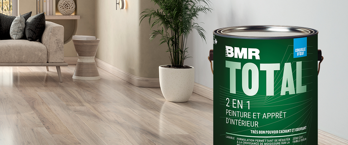 Facilitez-vous la vie avec les peintures BMR Total 2 en 1 et Cuisine et Salle de bain