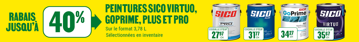 Jusqu'&agrave; 40% de rabais sur les peintures Sico