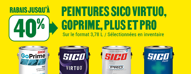 Jusqu'&agrave; 40% de rabais sur les peintures Sico