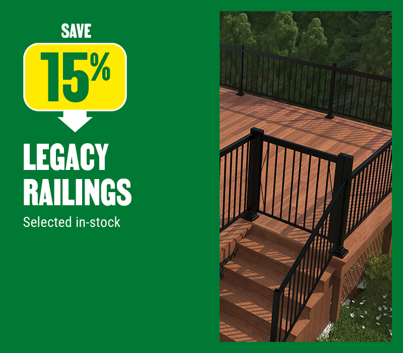 Save 15% on Legacy raillings