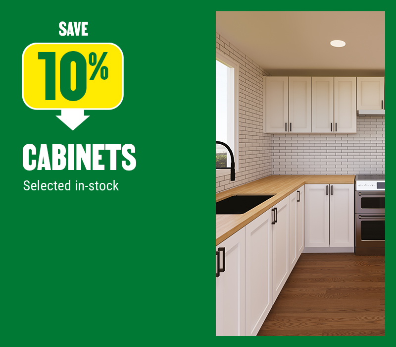 Save 10% on cabinets