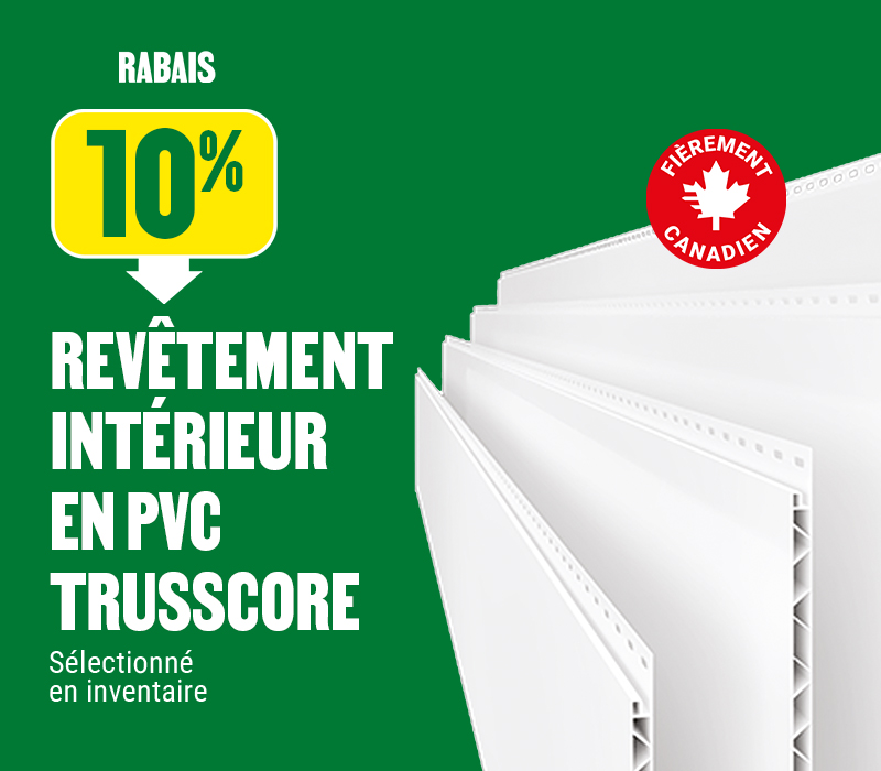 Économisez 10% sur le revêtement d’intérieur en PVC Trusscore sélectionné