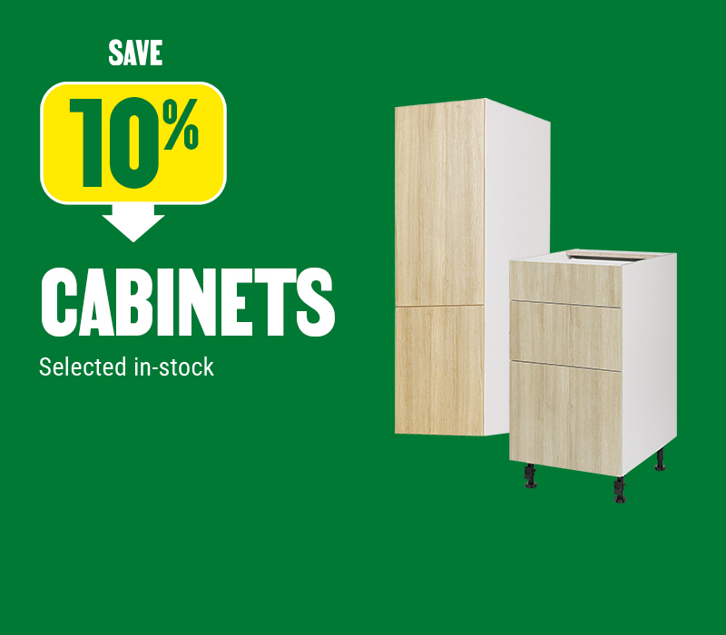 Save 10% on cabinets