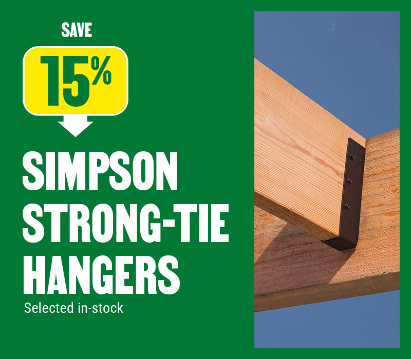 Save 15% on Simpson Strong-Tie hangers