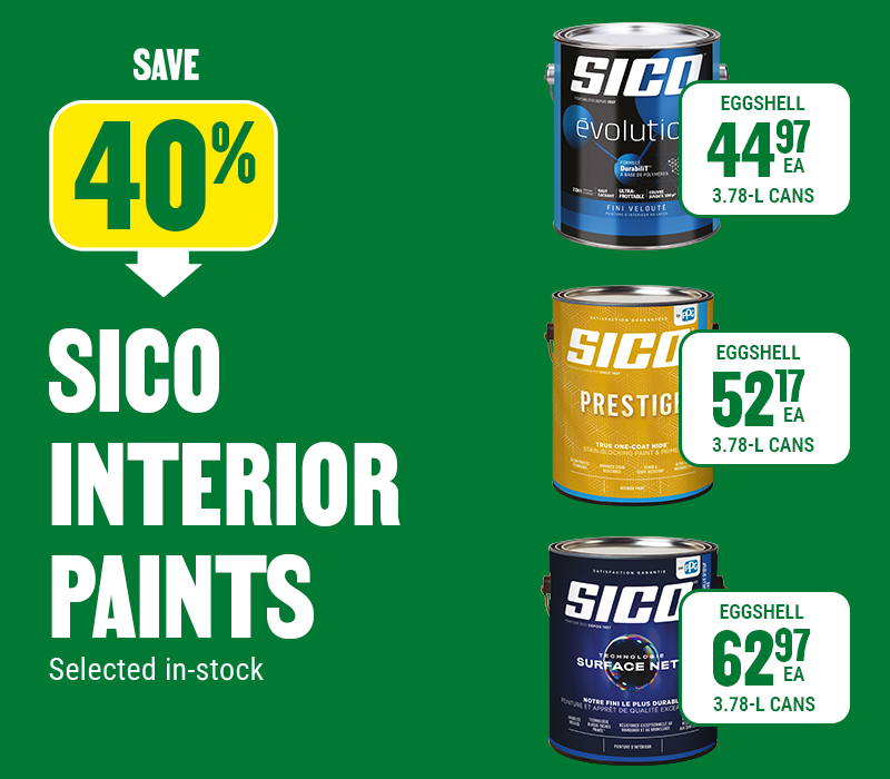 Save 40% on Sico interior paints
