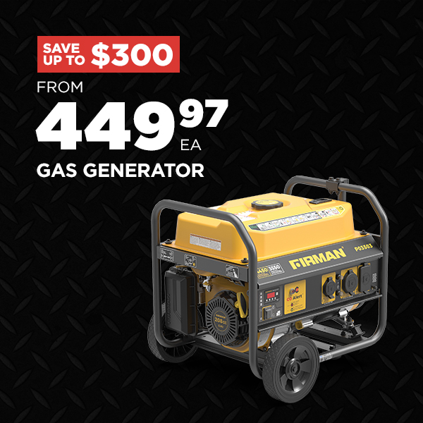Up to $300 off - Firman Gas Generator