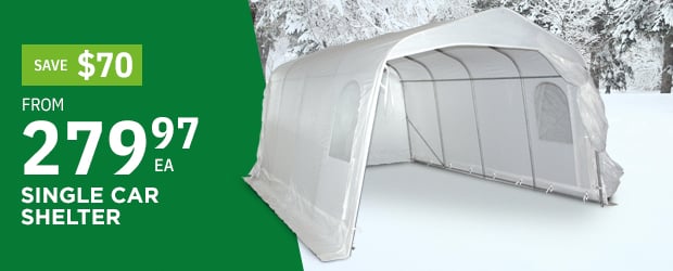 Save $70 on single car shelter - Agrizone