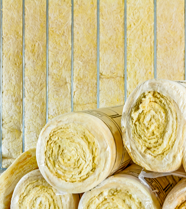 Rouleaux d'isolants jaunes