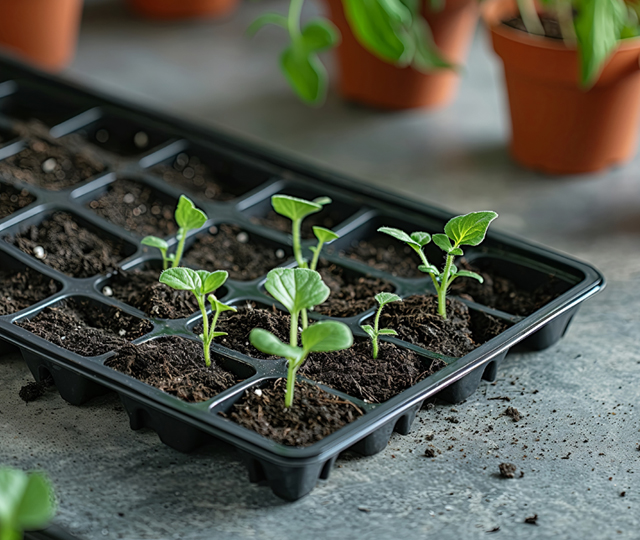 Highlighting young sprouts in growth.