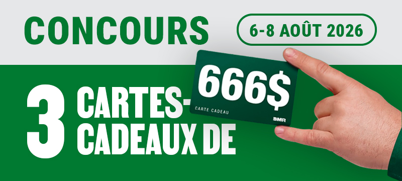 Concours Rock la Cauze X BMR - Du 6 au 8 août 2026 - Courez la chance de gagner une des 3 cartes-cadeaux de 666 $