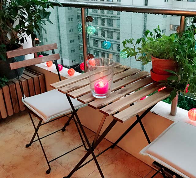 Dining area balcony apartment