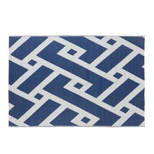 Outdoor plastic rug - blue and white 6 x 9 ft