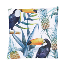 Outdoor cushion - Tropical toucans 17 x 17 in