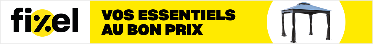 Animation contenant divers produits de marque Fixel pour l'am&eacute;nagement ext&eacute;rieur