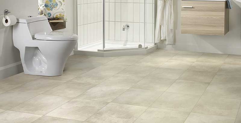 Beige ceramic tile in a bathroom - BMR