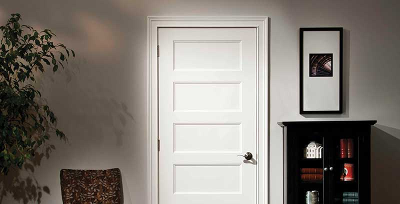 Modern white interior door - BMR