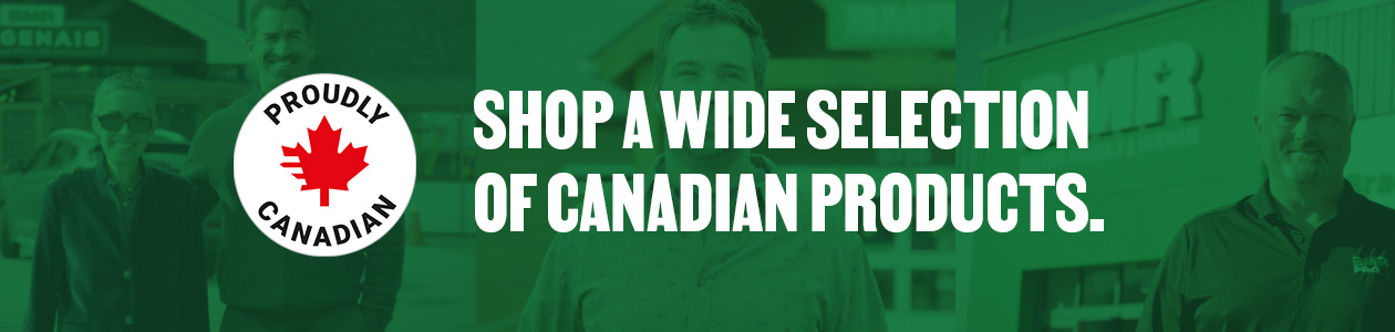BMR banner highlighting a wide selection of Canadian products with the Proudly Canadian symbol.