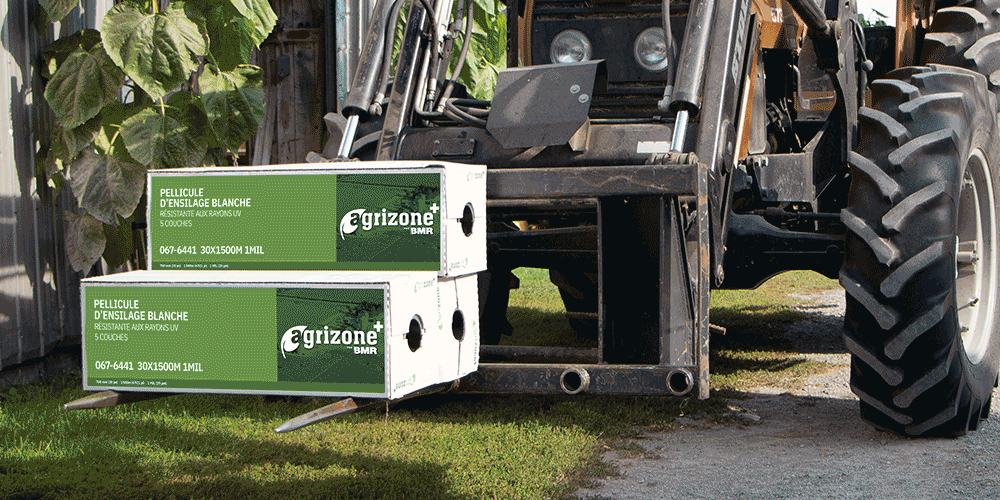 Animation montrant diverses mises en situation utilisant des produits Agrizone, toutes dans un contexte agricoles au Canada.