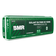 Paquet de mousse isolante de marque BMR sur fond blanc