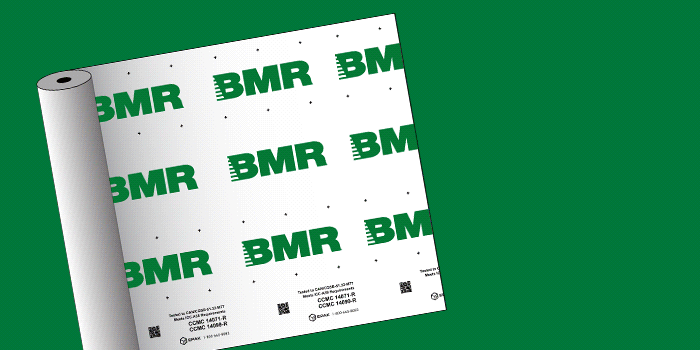 Animation illustrant une vari&eacute;t&eacute; de produits de la marque BMR: Protecteur de plancher, abri d'auto, mousse isolante, boite de d&eacute;m&eacute;nagement.