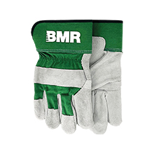 Paire de gants de travail en cuir BMR sur fond blanc