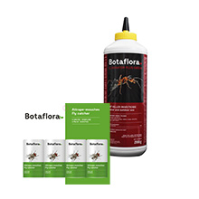 Botaflora fly strips and ant insecticides on a white background.