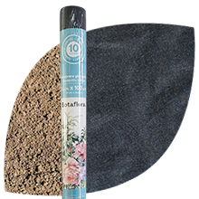 Botaflora geotextile fabric roll and close-up of the fabric texture on a white background.