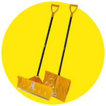Fixel snow shovels and scrapers