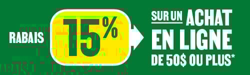 Abonnez-vous à l'infolettre et obtenez 15% de rabais sur votre prochaine commande en ligne.
